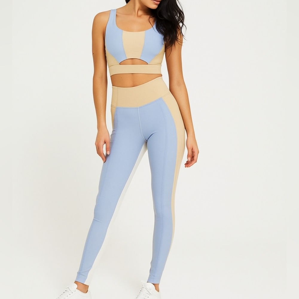 Lumi Collective Color Block Activewear‎ Set Sports Bra Leggings youth child NWT